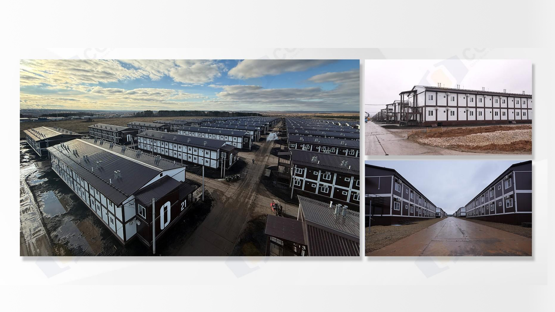 ★ Масштаб и эффективность:
• Общая площадь: 110 000 м²
• Количество модульных модулей: 8 000 индивидуальных контейнерных блоков
• На месте работали более 600 китайских и российских специалистов по строительству контейнерных домов