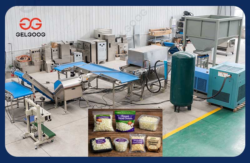 линия очистки и нарезки лука