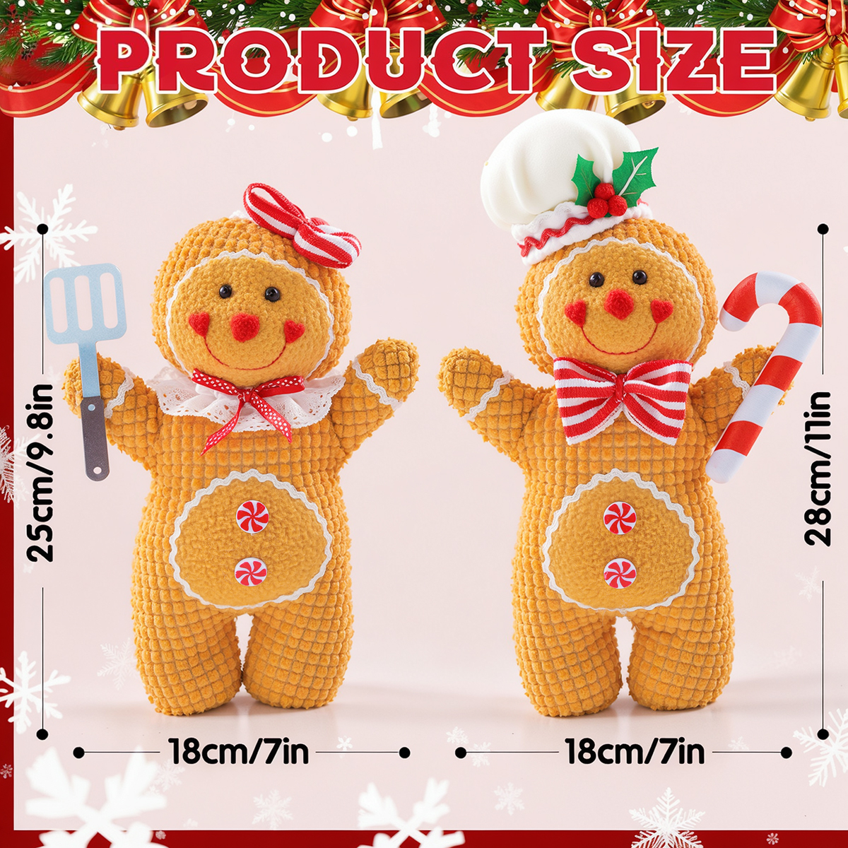 11”Стоячие фигурки-пряники из плюша