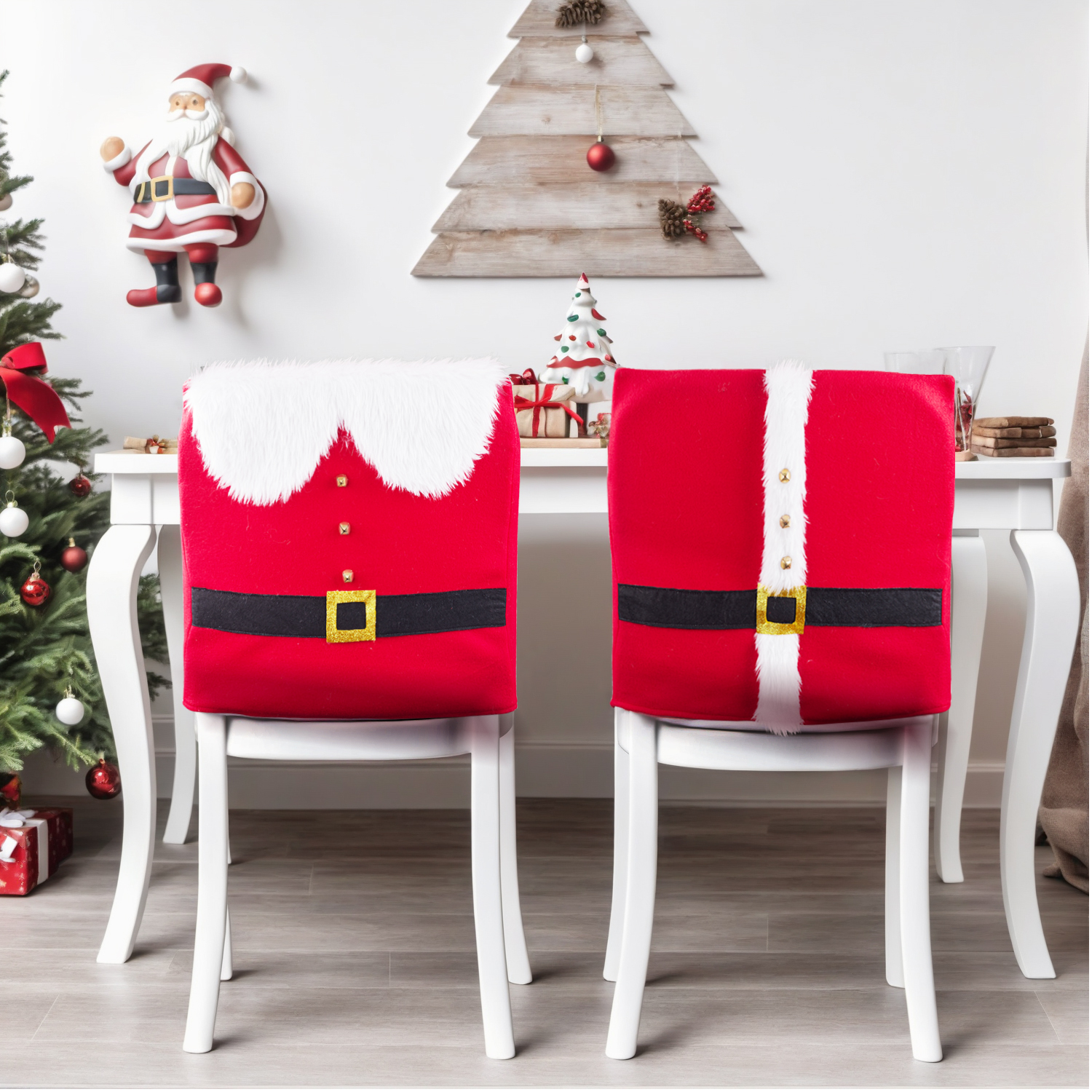 костюмы для рождественских стульев, стулья для стульев, декорации для рождественского нового года