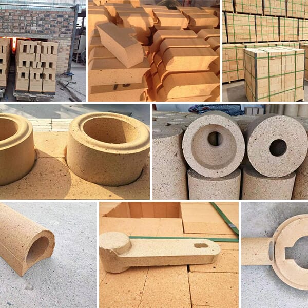 Где используются глиняные кирпичи во вращающейся печи?