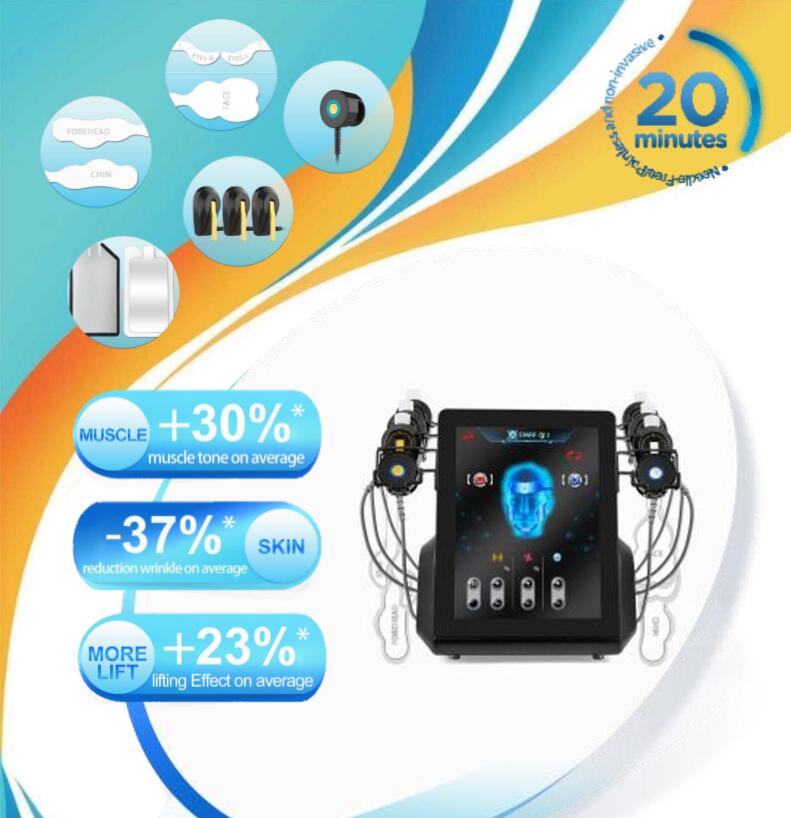 Au-C60 Радиочастотная стимуляция кожи, омоложение кожи, подтяжка лица, аппарат для подтяжки лица с 6 патчами