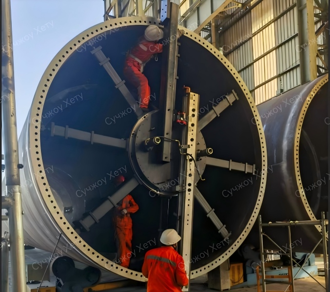 Токарный станок для ремонта поверхности большого фланца HT8000MM