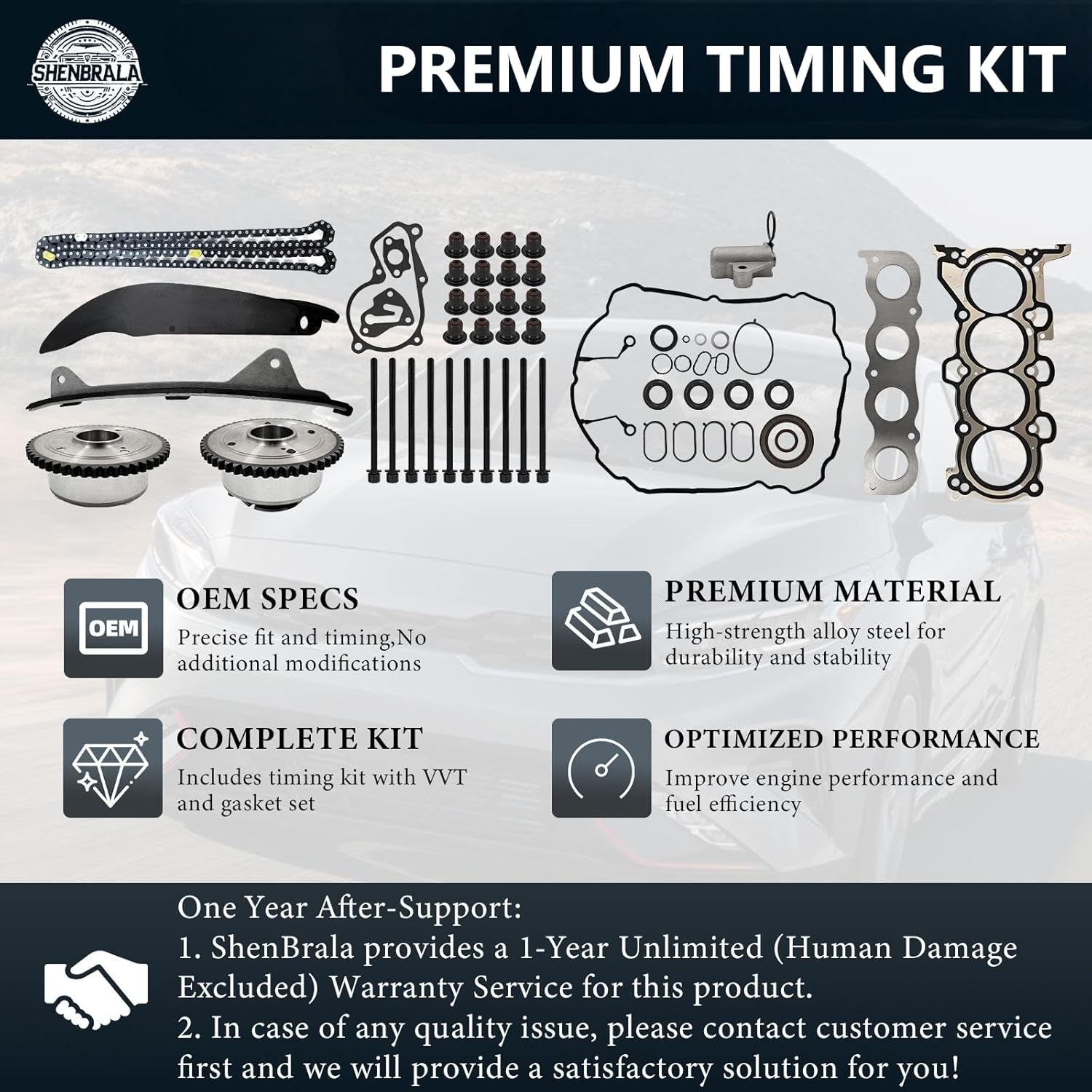 Набор прокладки для головы w/VVT и CPW13795, подходит для Kia Forte/ Forte5 2.0L 2017-2018, Hyundai Elantra 2.0L 2014-2016 и Tucson 2.0L 2015, 24420-2E000