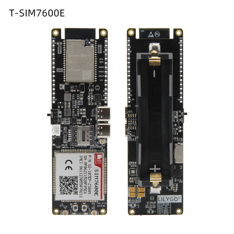 LILYGO TTGO T-SIM7600E-L1C 4G LTE CAT4 USB Dongle модуль ESP32 чип WiFi Bluetooth 18650 аккумулятор держатель солнечных батарей платы