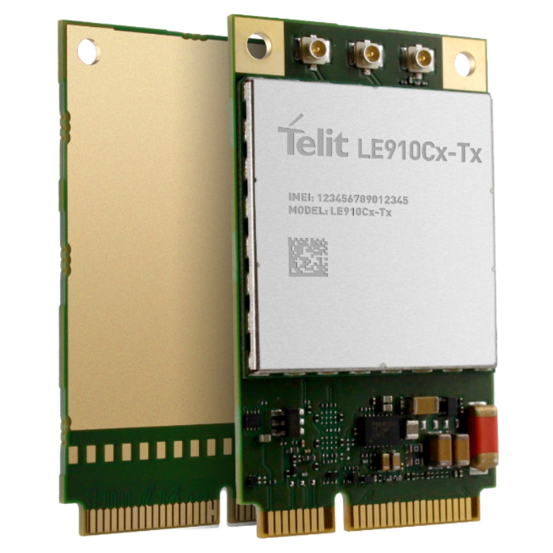 Telit LE910C4 Mini PCIe — модуль LTE категории 4, использующий стандартный PCI Express MiniCard form factor (Mini PCIe).