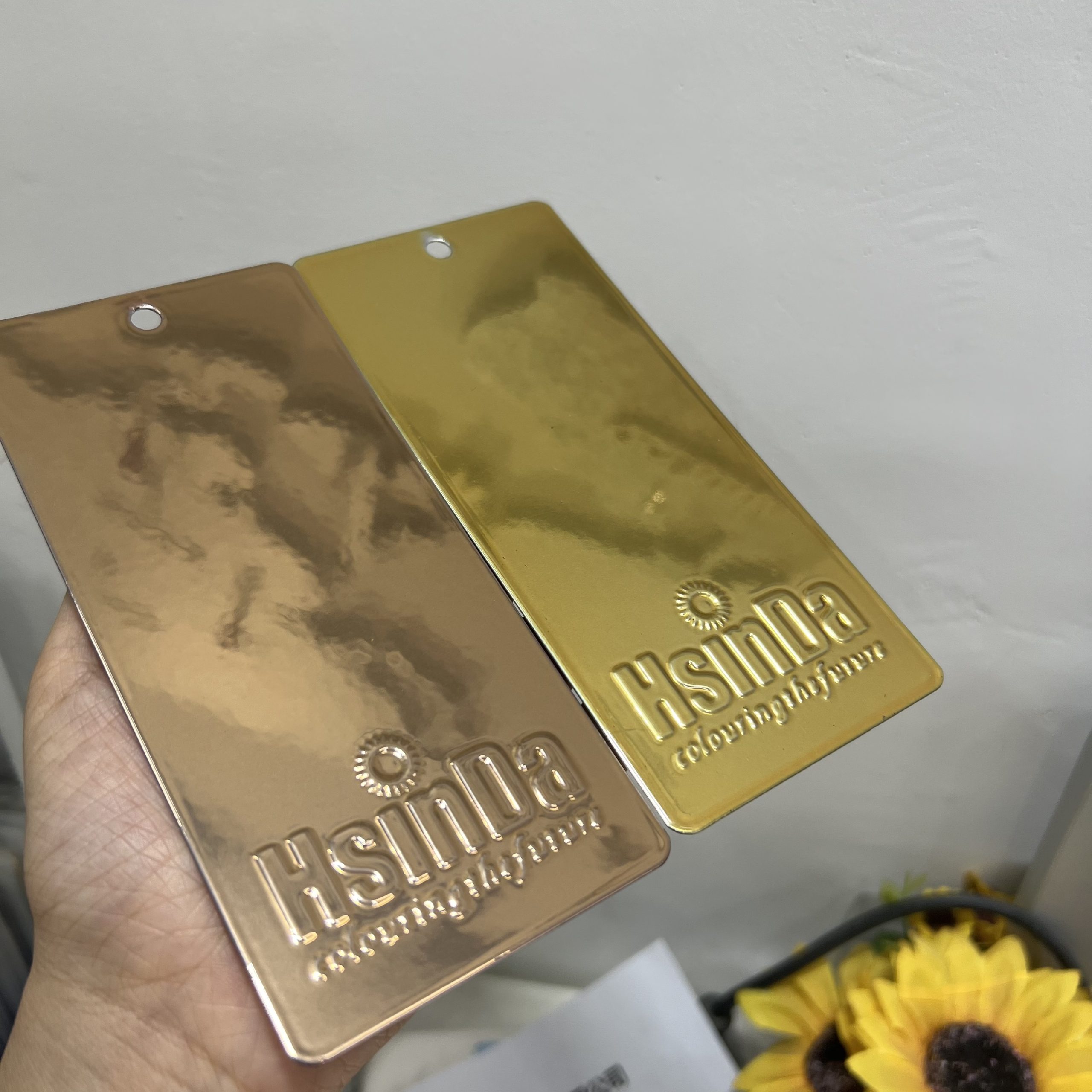 Высокий блеск 24k золотого листа цвета металлического покрытия нержавеющего и Weatherproof порошкового покрытия