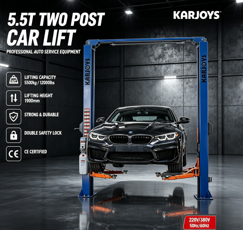 KJ-7214DK Тяжелый Гантельный Двухстоечный Автомобильный Подъемник 5.5 Тонн Гидравлическое Оборудование Высота 4224 мм С Сертификатом CE Для Осмотра Шасси И Шиномонтажа