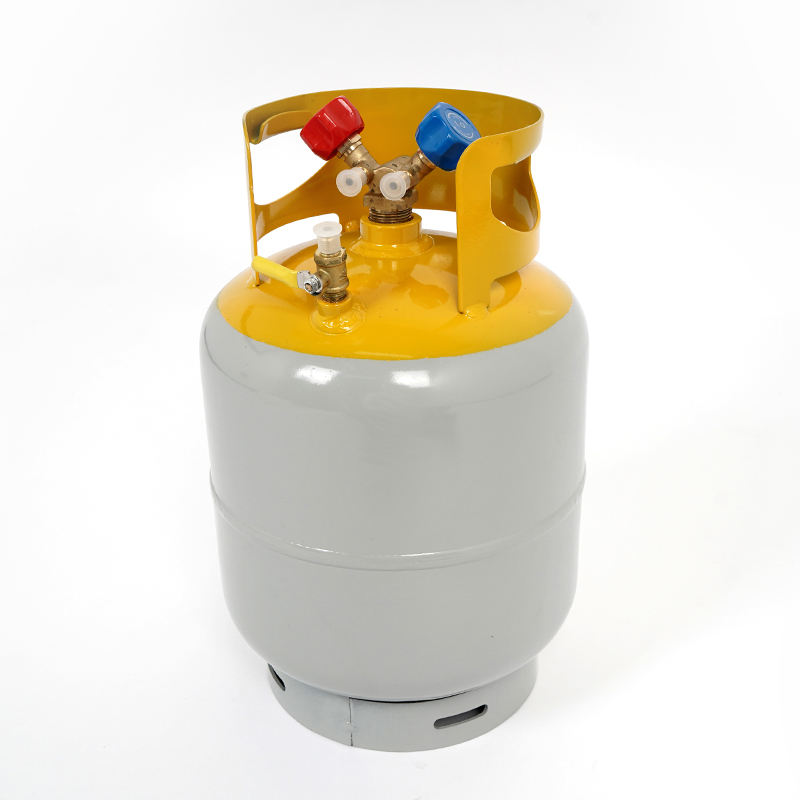 KJ-30LB Многоразовый Баллон Для Рекуперации Хладагента R134a R22 R407C R410A Инструмент Для Обслуживания Кондиционеров Тяжелая Сварная Конструкция Сертификация DOT/CE Цветовая Кодировка Клапанов 100% Тест На Утечку