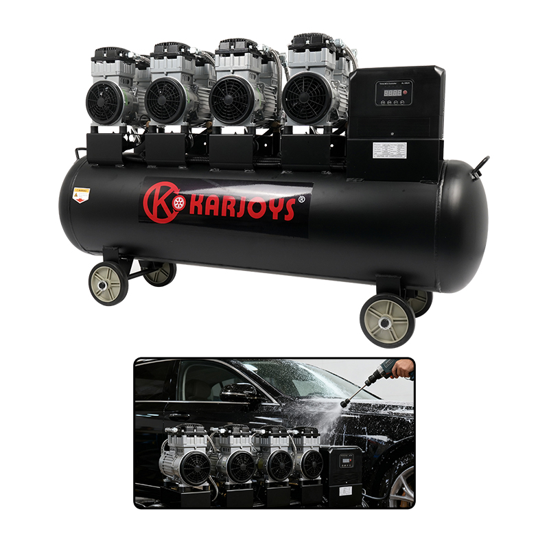 KJ-401500 Промышленный Безмасляный Воздушный Компрессор 200Л 6400Вт 800Л/мин 8Бар 380В/150Гц Для Автосервиса Покраски Шин CE Сертификат