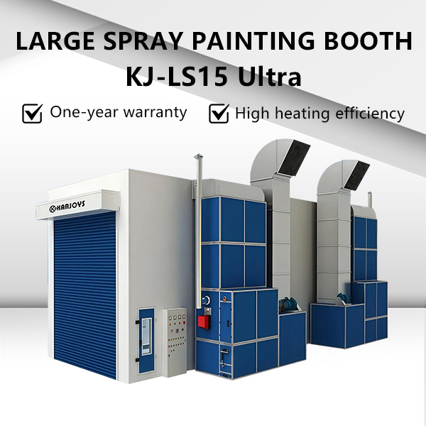 KJ-LS15 Ultra Промышленная окрасочно-сушильная камера для грузовиков и автобусов – длина 15 м, с дизельной горелкой, размеры на заказ, сертификат CE
