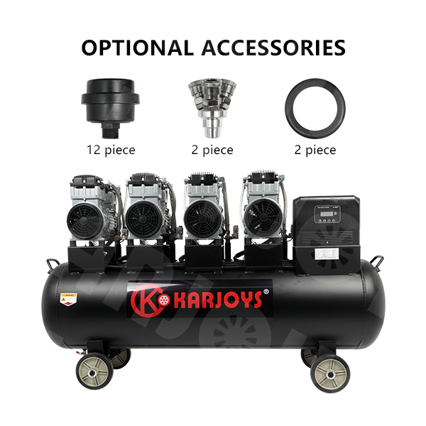 KJ-401500 Промышленный Безмасляный Воздушный Компрессор 200Л 6400Вт 800Л/мин 8Бар 380В/150Гц Для Автосервиса Покраски Шин CE Сертификат