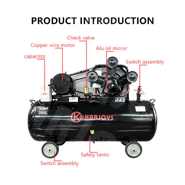 KJ-HK55300V81 Промышленный Тяжелый Бесшумный Безмасляный Поршневой Воздушный Компрессор 300Л 7.5кВт Трехфазный 380В Сертификат CE