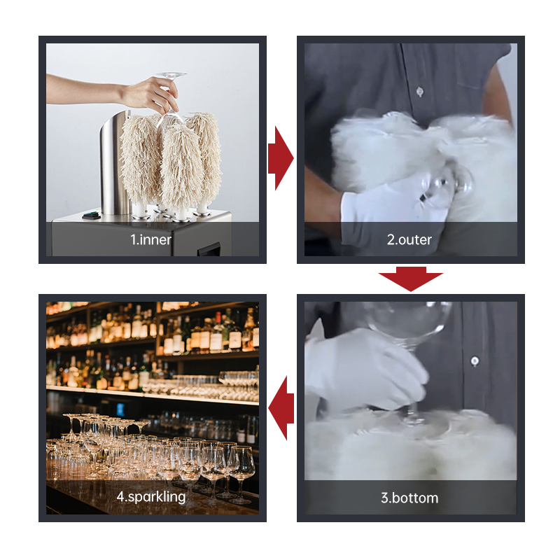 Электрическая машина для полировки стекла Коммерческая машина для полировки стеклянной посуды из нержавеющей стали для барной кухни