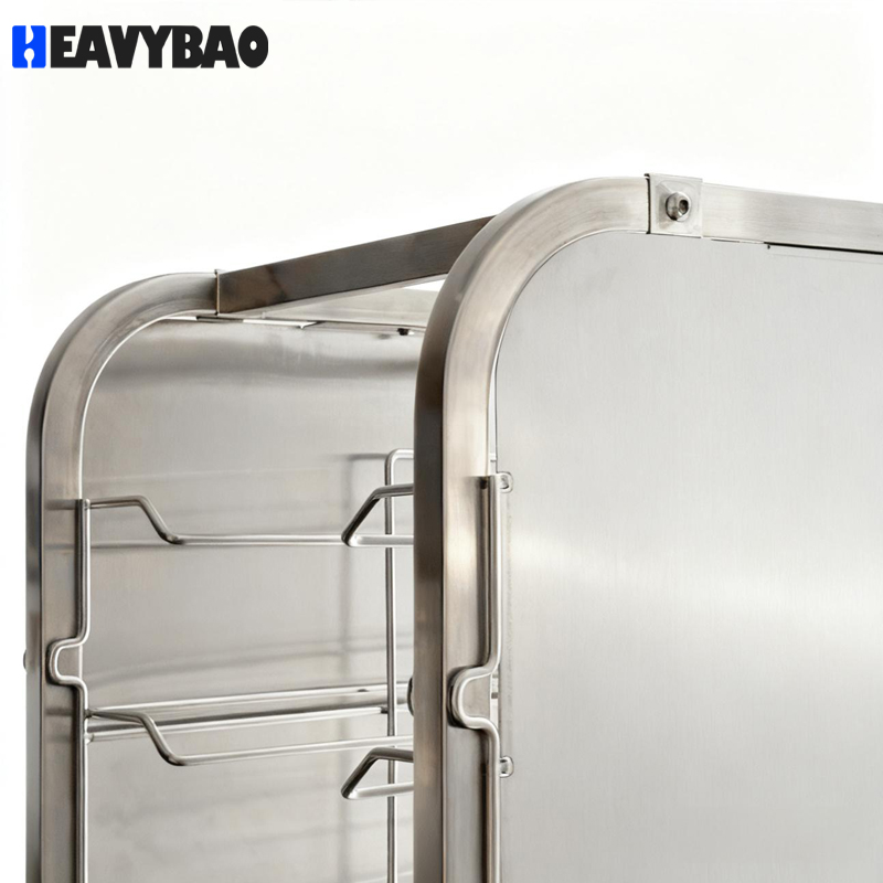 Оптовая тележка-стойка Хевибао для ресторанов и пекарен — транспортировка противней, тележка для подносок из нержавеющей стали