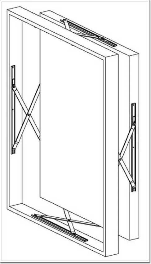 ▲ Открытое состояние ( рама и панель упрощены )