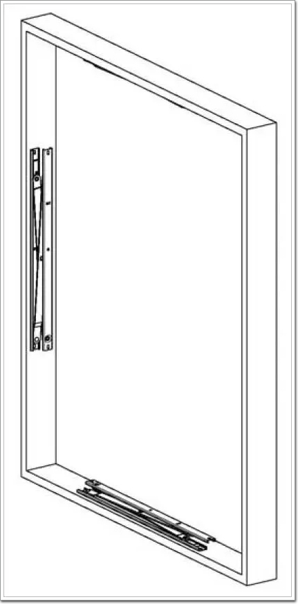 ▲ Закрытое состояние (упрощенная рама, вентилятор скрыт)