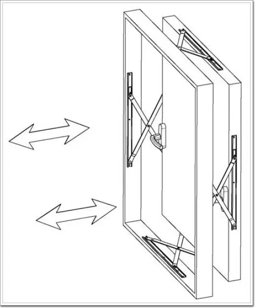 ▲ Схема направления открытия и закрытия раздвижного окна