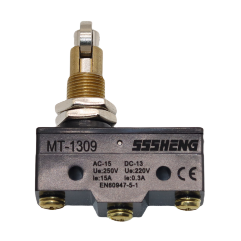 ТМ-1309-00-УХЛЗ,15A,IP00, 1з+1р, закрепленный на панели поперечный роликовый толкатель, Микровыключатели