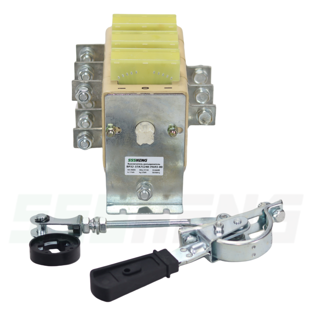 ВР32-37А71240-400А-УХЛ3,IP00,с дугогасительными камерами,несъёмная передняя смещённая рукоятка,Выключатель-разъединитель