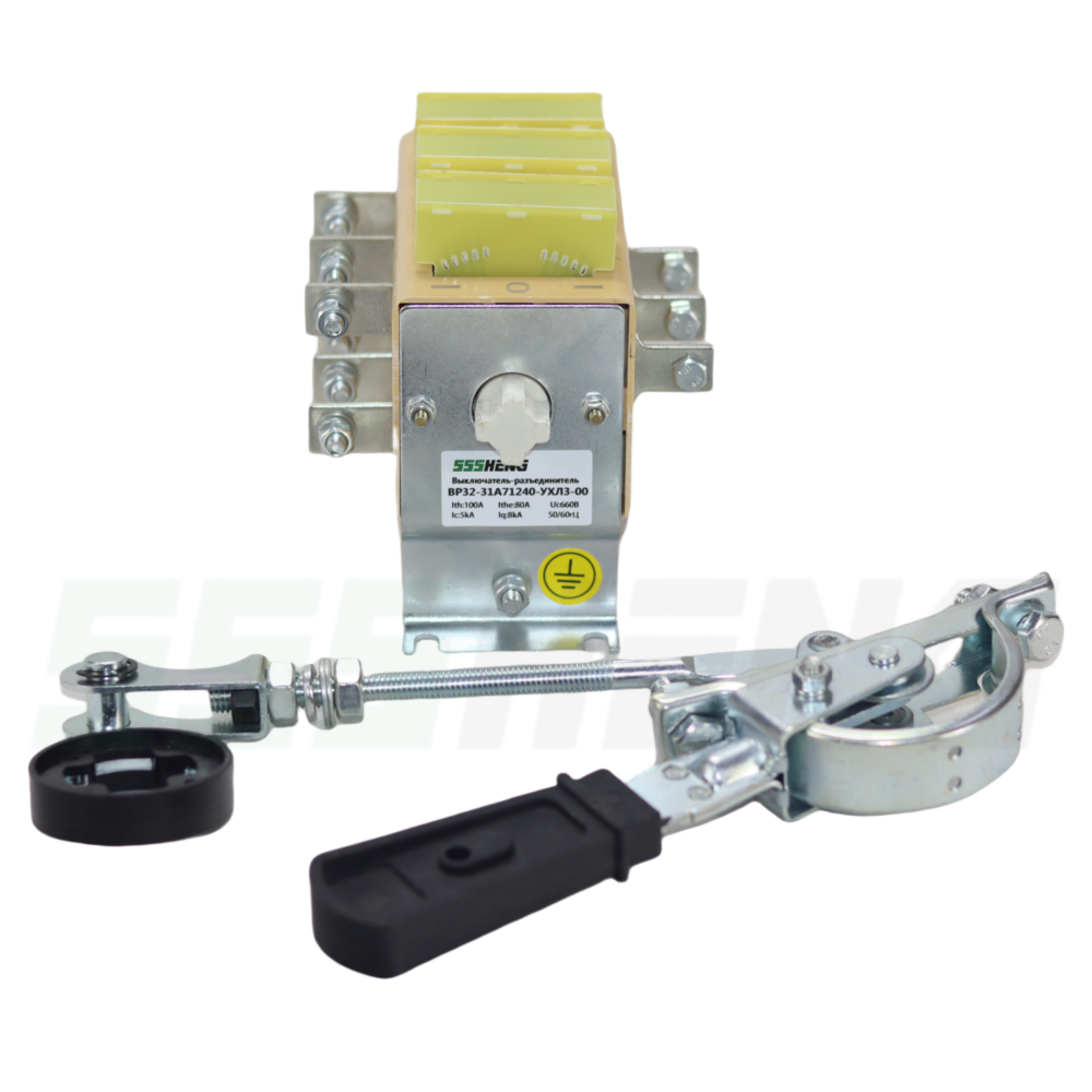 ВР32-31А71240-100А-УХЛ3,IP00,с дугогасительными камерами,несъёмная передняя смещённая рукоятка,Выключатель-разъединитель