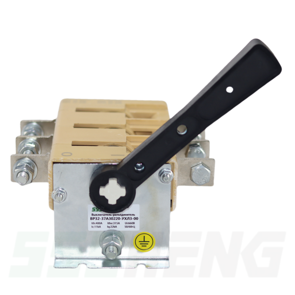 ВР32-37А30220-400А-УХЛ3,IP00,несъёмная боковая рукоятка,Выключатель-разъединитель
