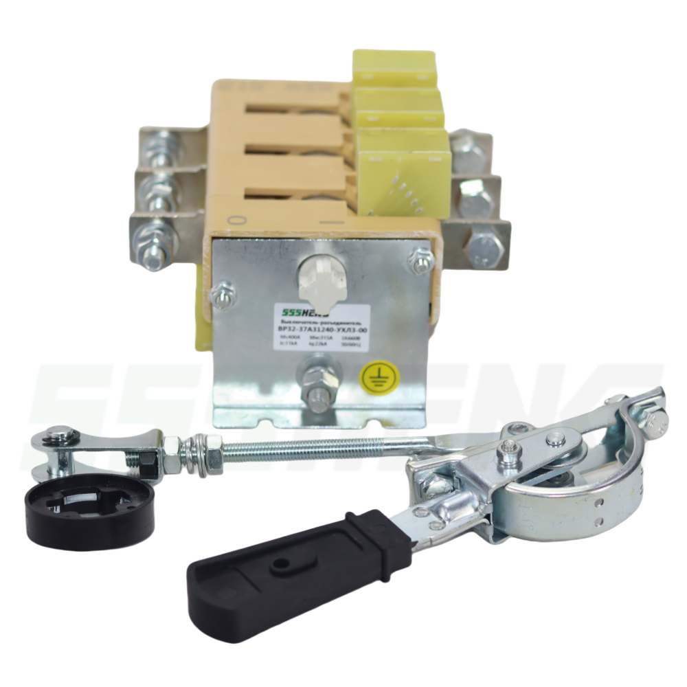 ВР32-37А31240-400А-УХЛ3,IP00,с дугогасительными камерами,несъёмная передняя смещённая рукоятка,Выключатель-разъединитель