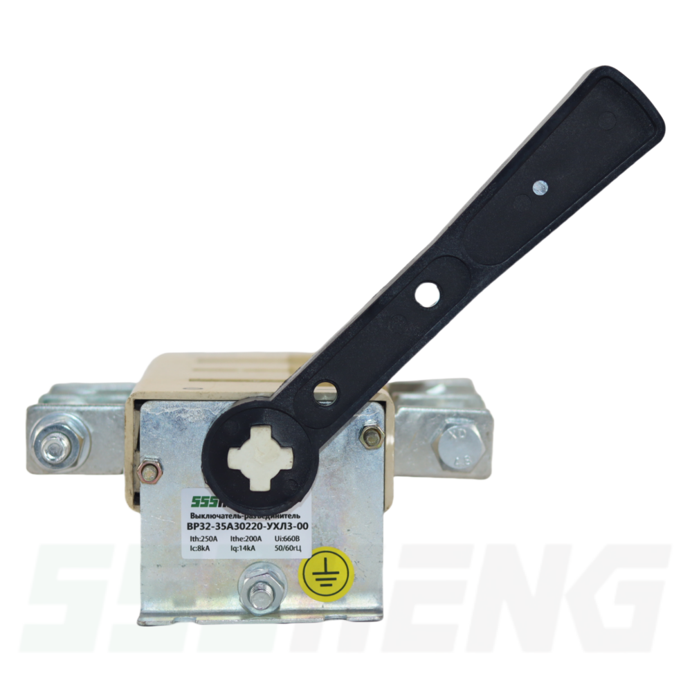 ВР32-35А30220-250А-УХЛ3,IP00,несъёмная боковая рукоятка,Выключатель-разъединитель