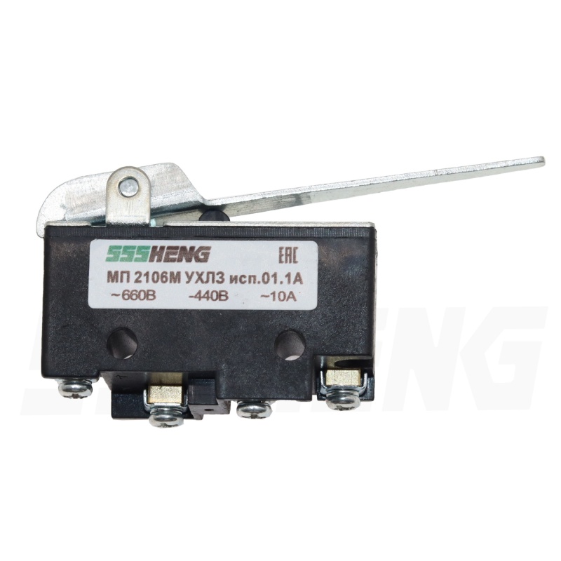 МП 2106М УХЛ3 исп.01.1А ,10A,IP00,1з+1р,Рычаг , Микровыключатели