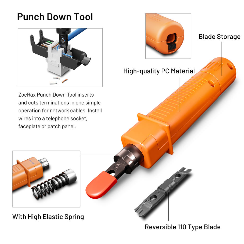 Профессиональный набор 11-в-1: Обжимной инструмент RJ45 в кейсе