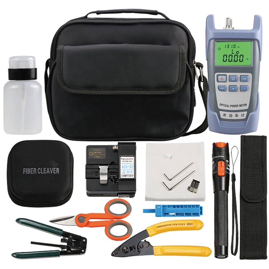 Набор для оптоволокна FTTH: резак, измеритель мощности 10мВт, VFL со стриппером