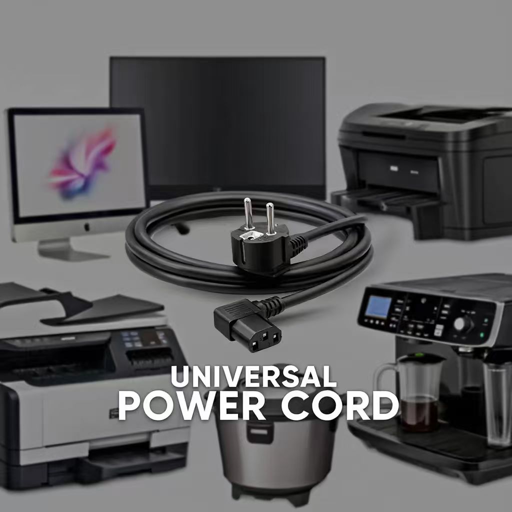 Пользовательский трехконтактный угловой сетевой шнур стандарта EU, разъем и кабель электропитания с токопроводящими жилами из CCA (алюминиево-медного сплава