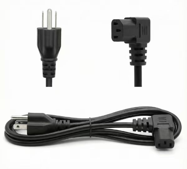 Промышленный американский 3-контактный угловой сетевой шнур, удлинительный кабель питания для ноутбука (стандарт США)