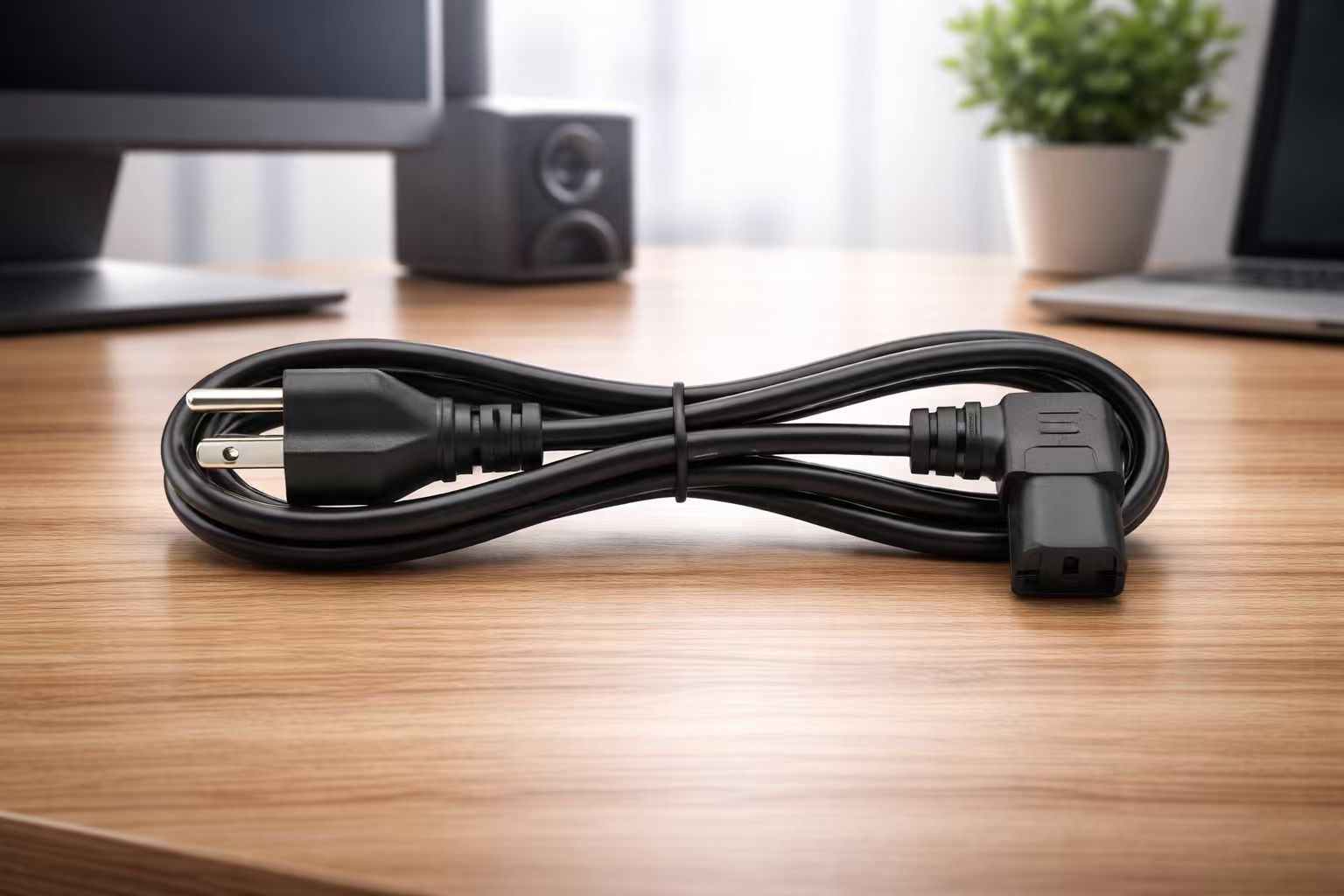 Промышленный американский 3-контактный угловой сетевой шнур, удлинительный кабель питания для ноутбука (стандарт США)