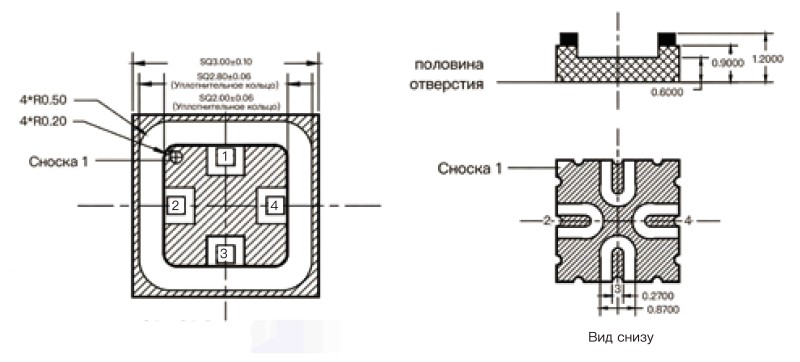 Керамический четырехсторонний корпус для поверхностного монтажа без выводов 11 (10)
