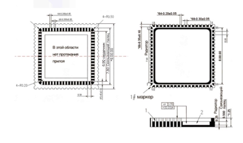Керамический четырехсторонний корпус для поверхностного монтажа без выводов 11 (18)