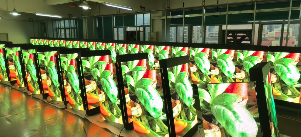 outdoor LED pole double-sided screens.