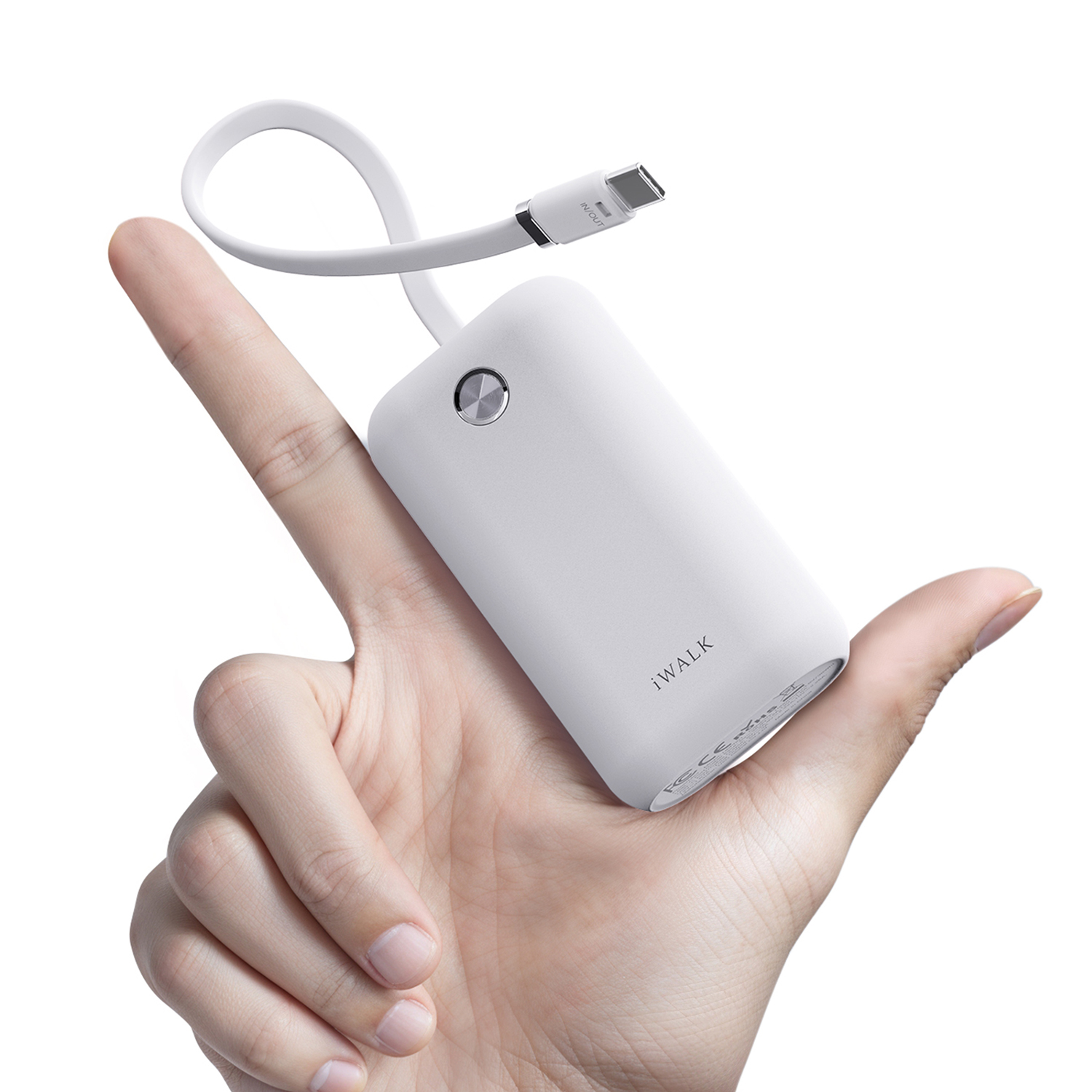 iWALK Power Mini | пауэр банки для телефона | Встроенный кабель, портативный аккумулятор с быстрой зарядкой USB-C мощностью 22,5 Вт
