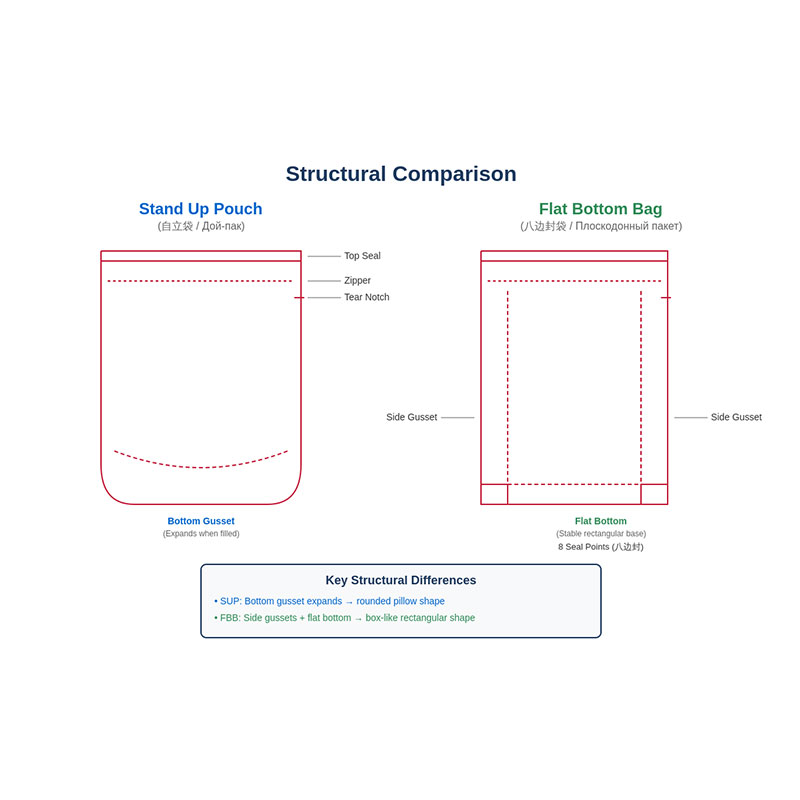 Дой-пак vs Плоскодонный пакет: Какую гибкую упаковку выбрать?