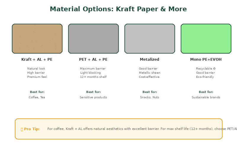 Рисунок 5: Варианты материалов — крафт-бумага и другие