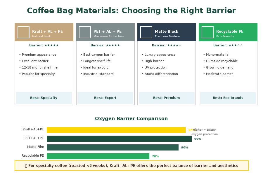 Рисунок 4: Материалы и сравнение барьерных свойств