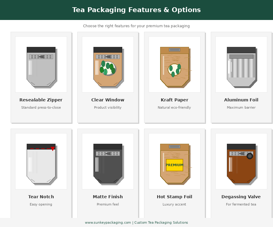 Рисунок 4: Функции и опции чайной упаковки