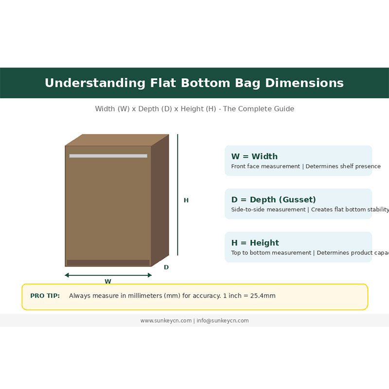 Руководство по размерам пакетов с плоским дном–Как выбрать идеальные размеры для Вашего продукта