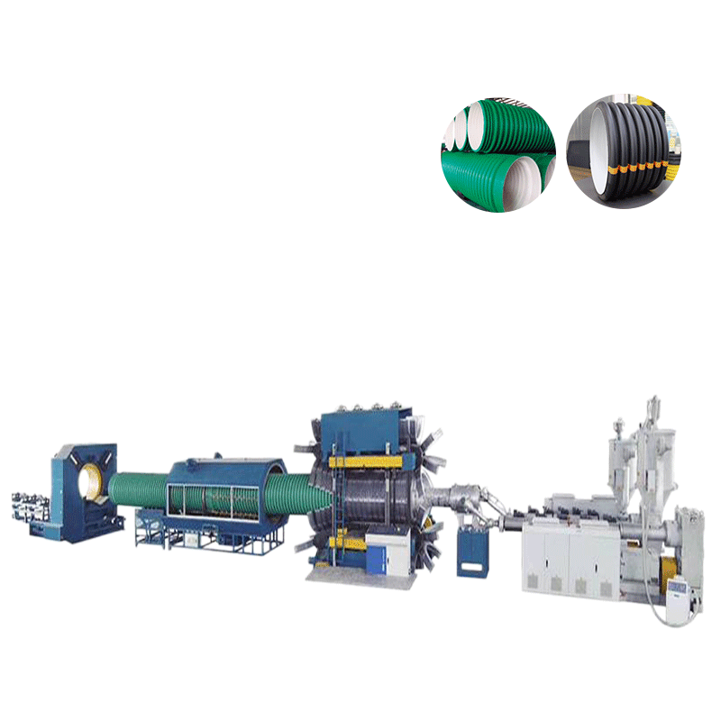 HDPE,PP вертикальный тип двухстенная гофрированная труба и PVC ребристая экструзионная линия