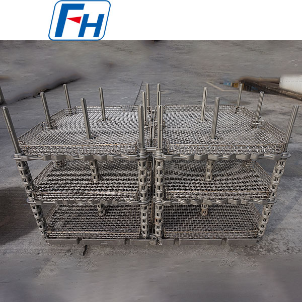 Стальной поддон с сетчатой ​​корзиной, приспособление для термообработки при отжиге и закалке