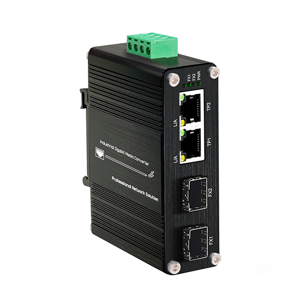 Mini Industry 2 Port 1000Mbps 802.3bt 90W PoE коммутатор с 2 портами SFP волоконно – оптический -LNK-IMC202G-SFP