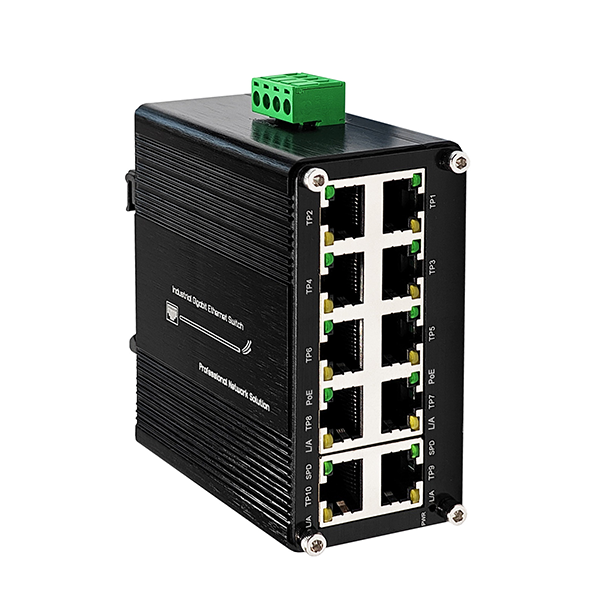 Закаленный промышленный 10-портовый Ethernet-кoмyaop Gigabit 10/100/1000BASE-T RJ45 12 ~ 48 B постоЯнHого тoка |P40 неуправлЯемый cетевой кoммутaтo Pug and Play