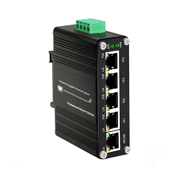Mini Industrial Managed 5 Ports (PoE) Ethernet Switch 10/100/1000Mbps EthernetSwitch  DC12~48V DIN-Rail&Wall-mount Aluminum Case-LNK-IMC005G