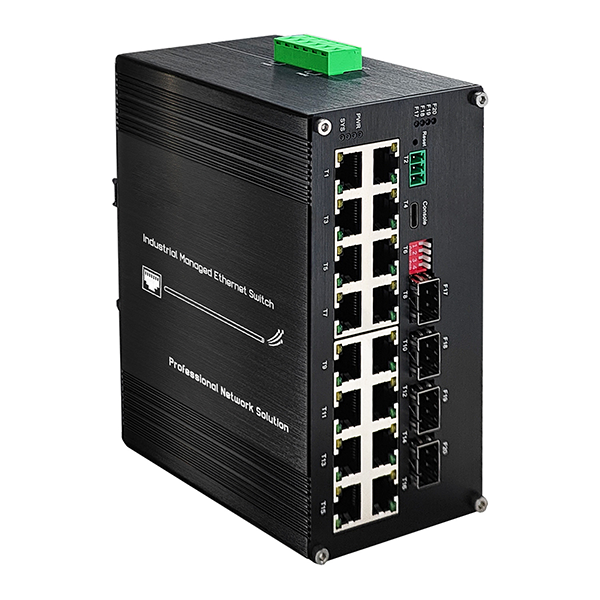 L2+ Industrial Managed Switch 16 Port 10/100/1000T 802.3at PoE + 4 Port1000X SFPмации-LNK-DIMC2416M