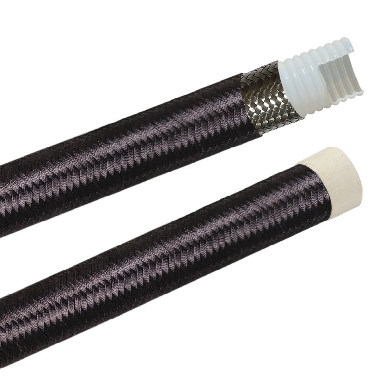 Гибкий шланг из нержавеющей стали 304 с оплеткой из полиэстера и тефлона, с тефлоновой подкладкой, гофрированный металлический корпус